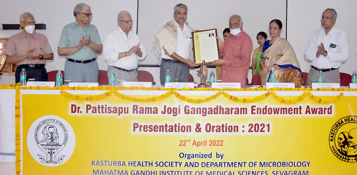 Dr PRJ Gangadharam Oration award conferred on Dr Anurag Bhargava