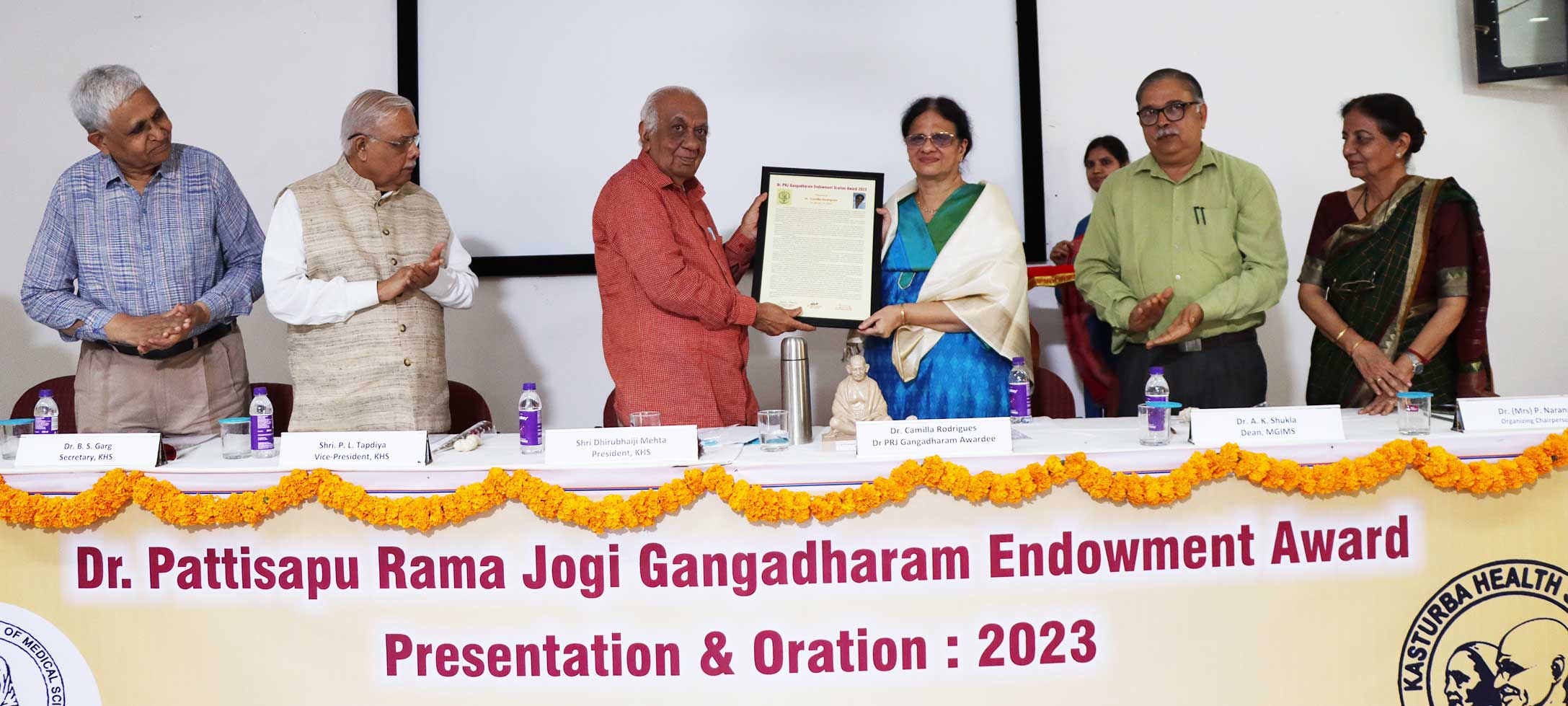 Dr Camilla Rodrigues Honored with the PRJ Gangadharam Endowment Award