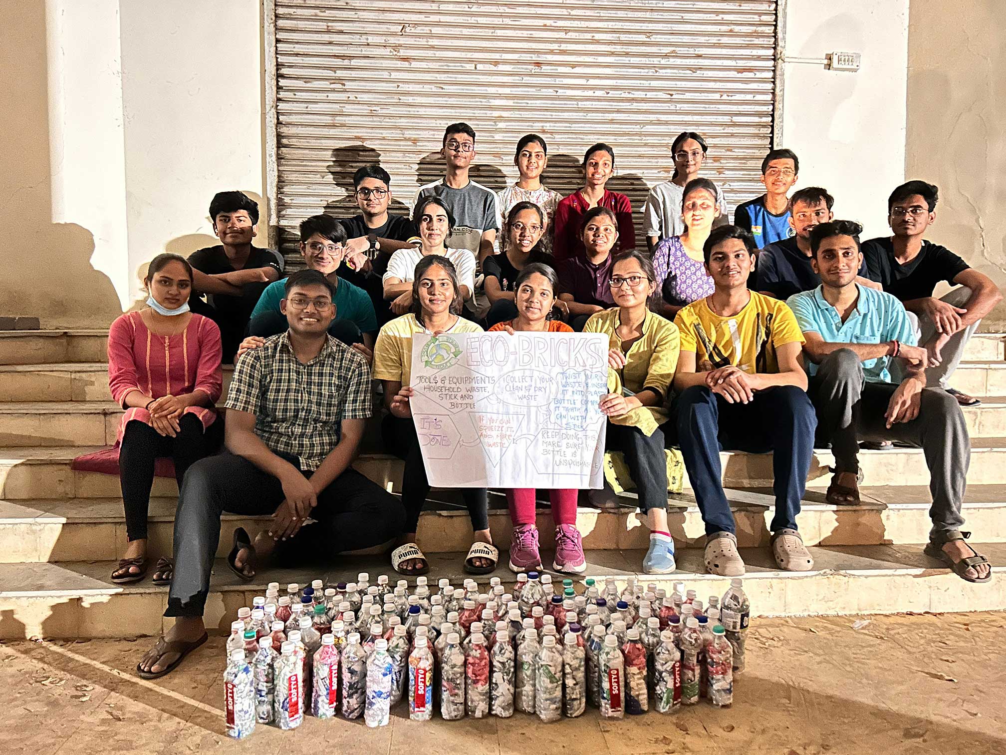 01/04/2024 - Making of Ecobricks by Sanjeevani (Students' group) using plastic wastes